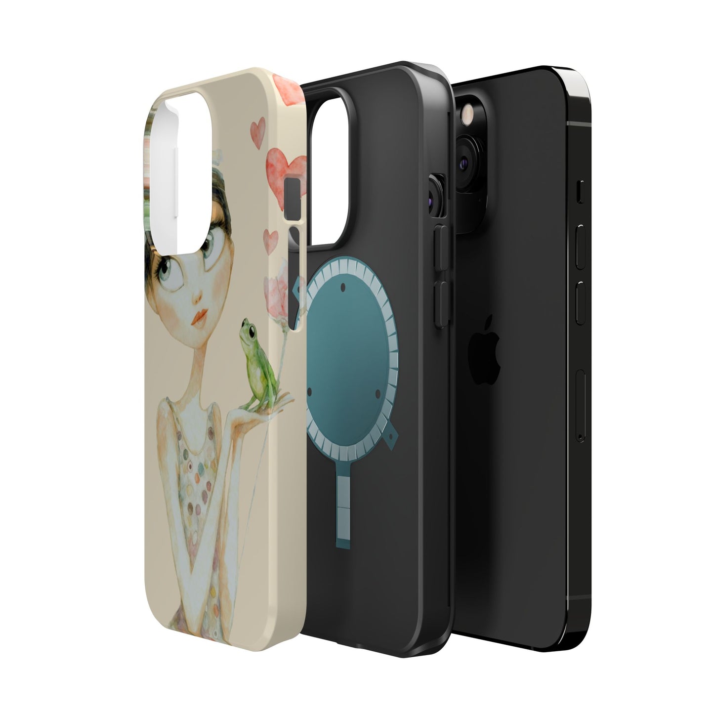 Whimsical Girl with Frog Magnetic Impact Phone Case