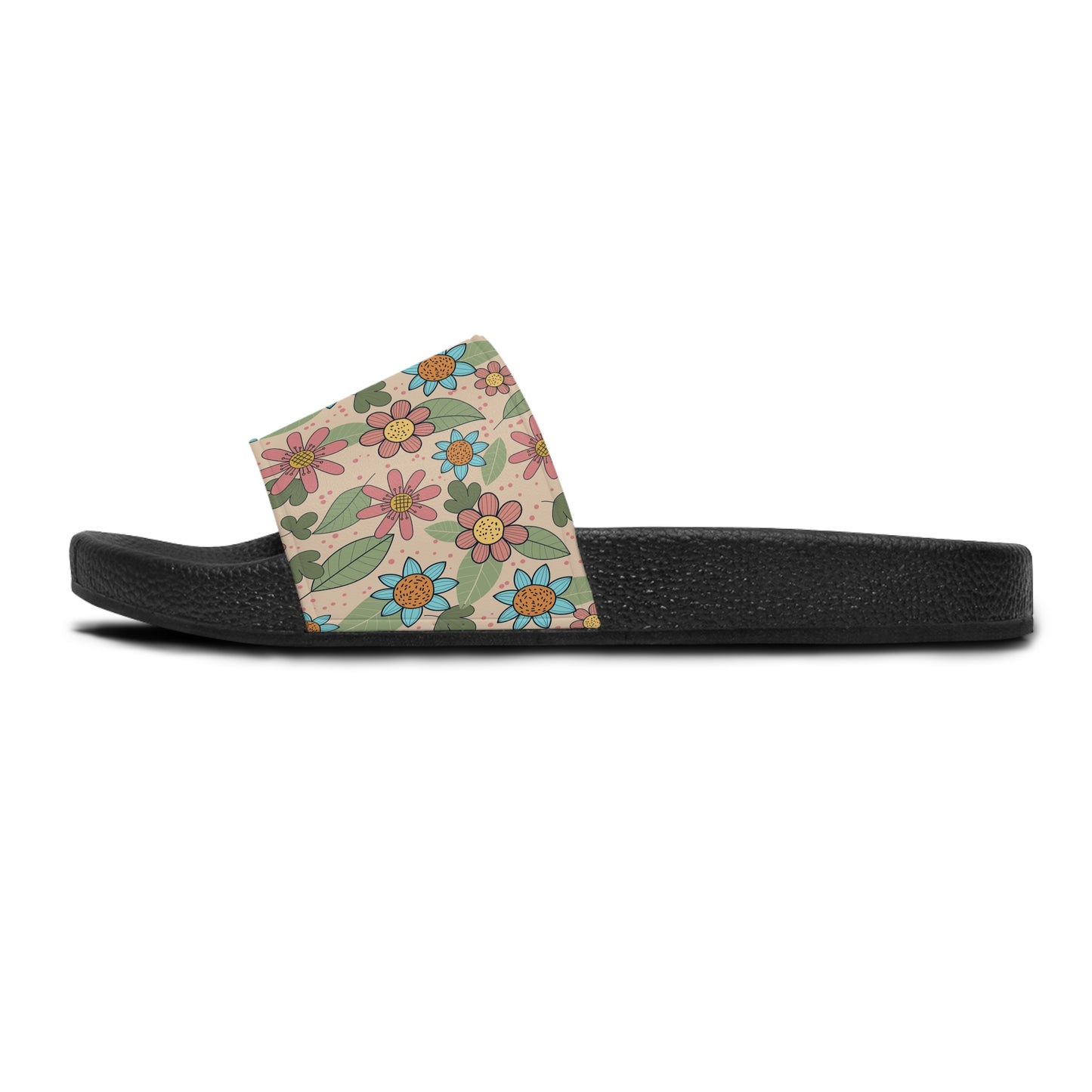 Floral Women's Slide Sandals, Summer Footwear, Beach Slides, Comfortable Slip-Ons, Gift for Her