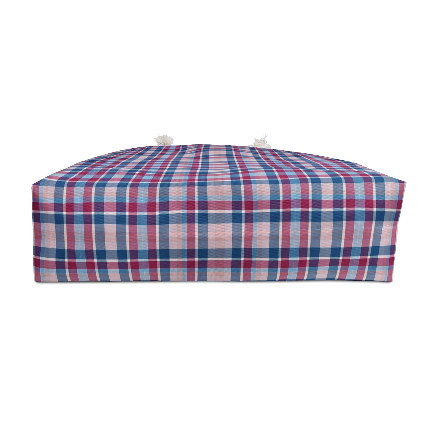 Plaid Weekender Bag — Navy & Pink Travel Tote