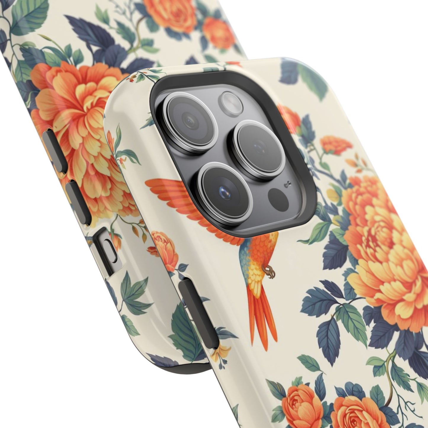 Floral Hummingbird Magnetic Phone Case — Impact-Resistant Protective Cover