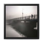 Framed Matte Canvas - Foggy Bridge Black & White Photography