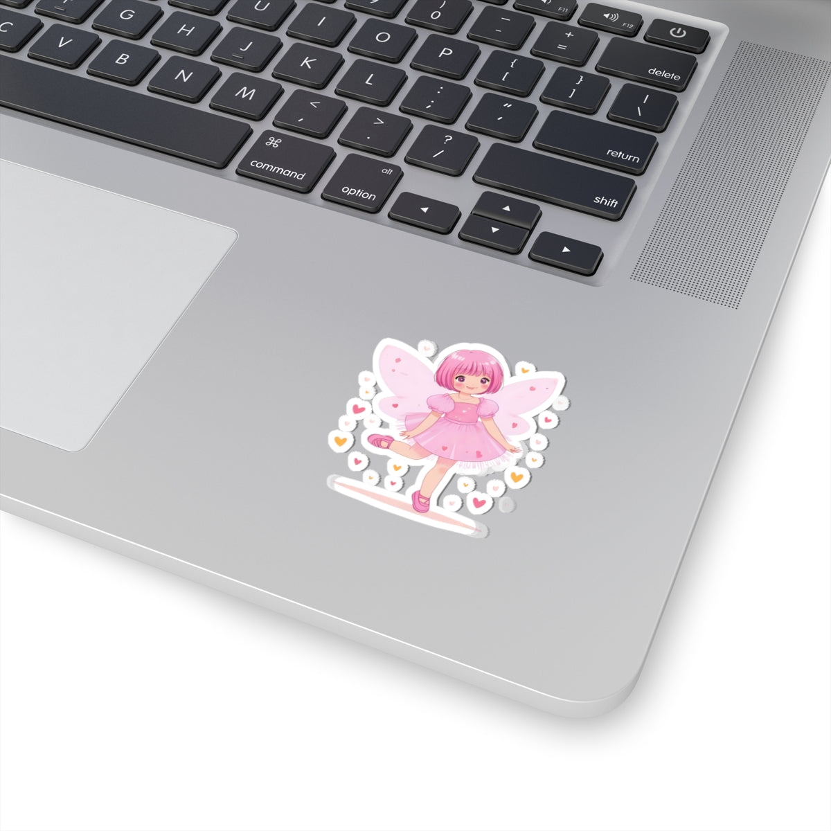 Pink Fairy Girl Kiss-Cut Sticker — Cute Ballet Fairy Laptop Decal