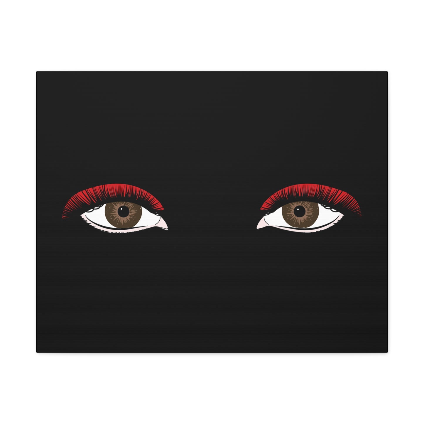 Red Lashes Wall Art Canvas — Glam Eyes Makeup Decor