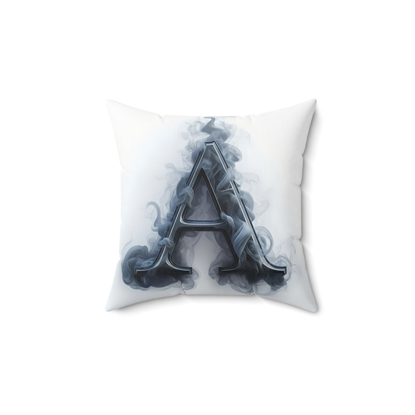 Smoky Gothic Letter 'A' Decorative Pillow — Monogram Accent Cushion