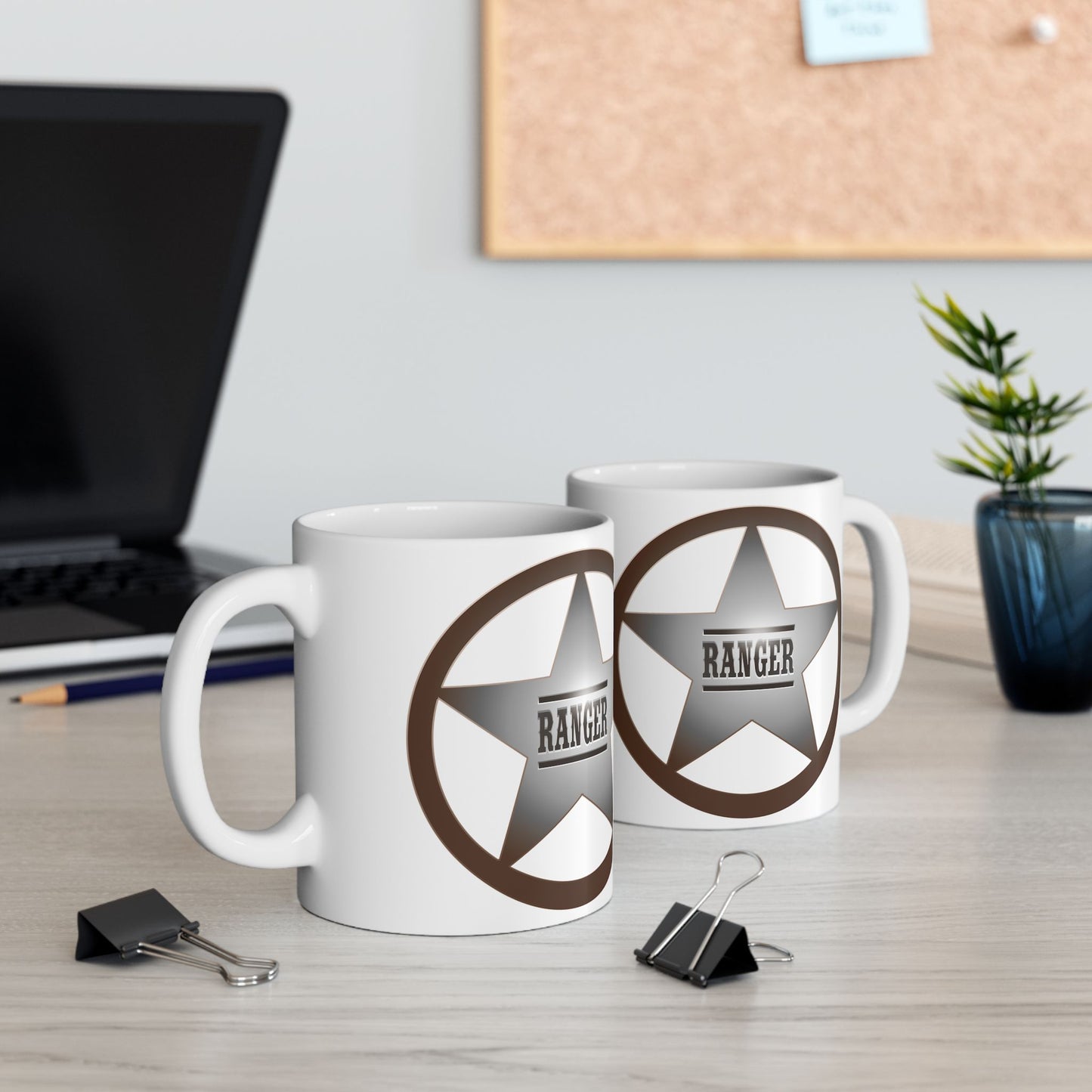 Rustic Star Ranger Ceramic Mug - Perfect Gift for Adventure Lovers, Cowboy Decor, Personalized Coffee Cup, Unique Gifts, Western Style