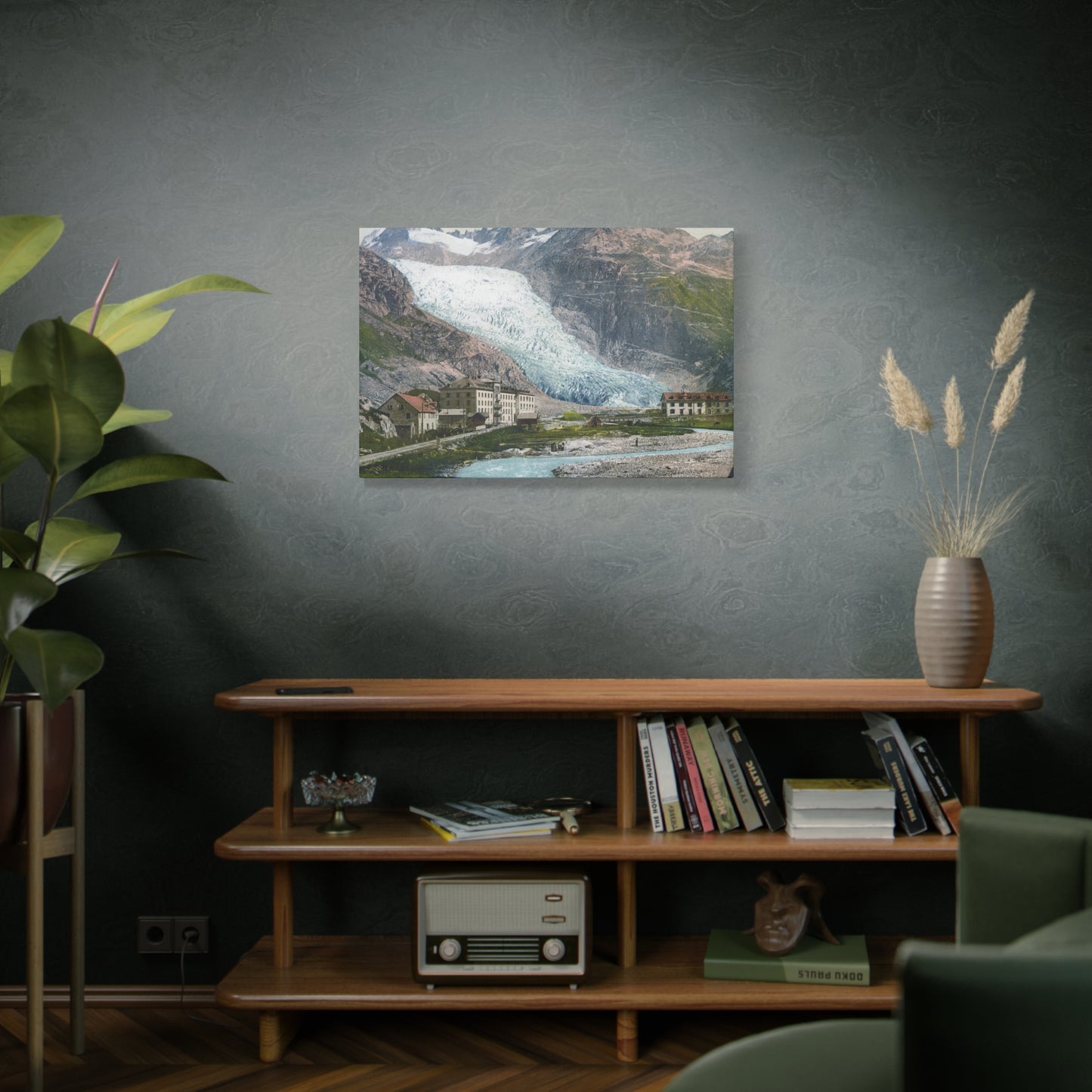 Glacier Village Matte Canvas Print