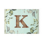 Monogram K Glass Cutting Board – Floral Leaf Kitchen Decor, Personalized Initial Serving Board