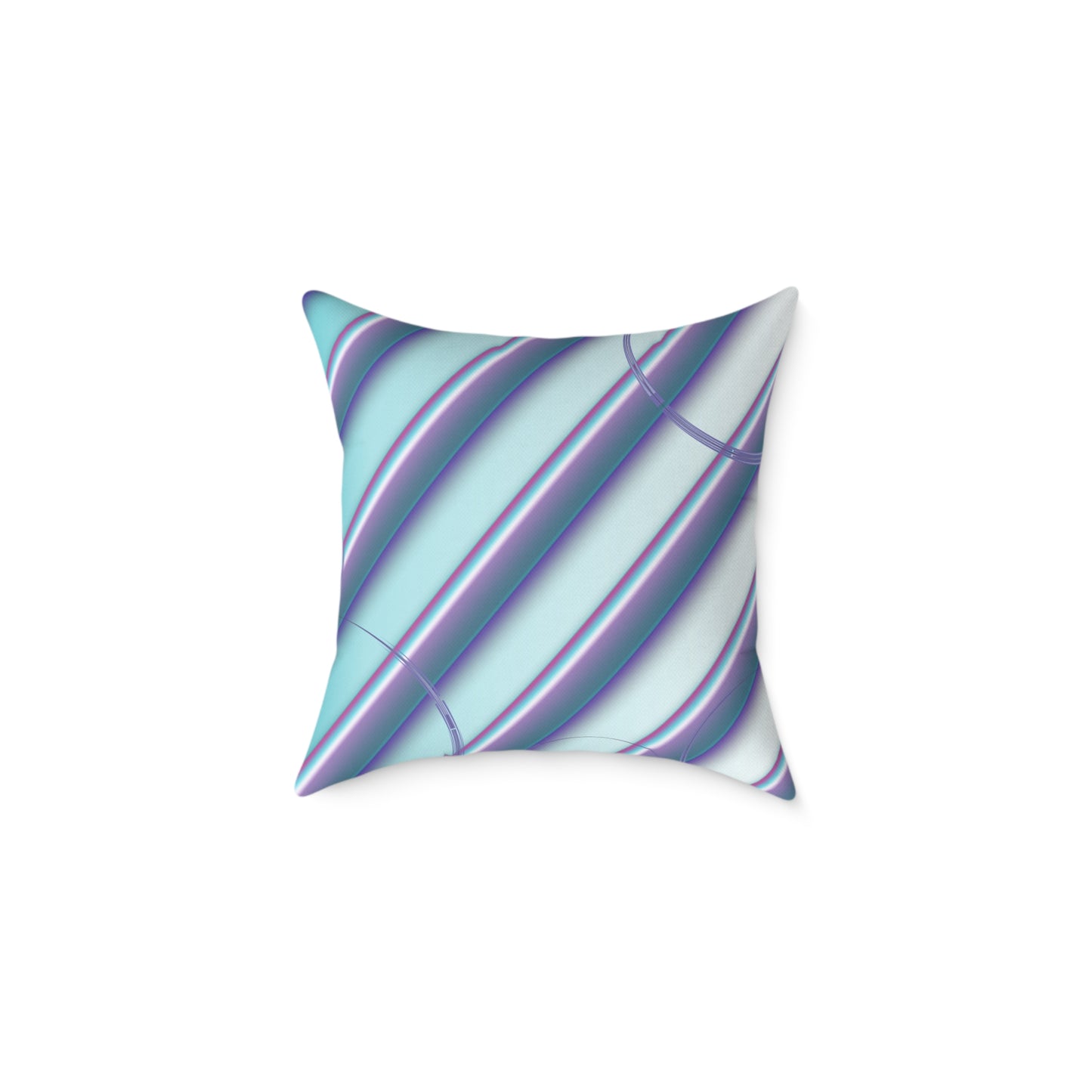 Abstract Teal & Lavender Striped Throw Pillow
