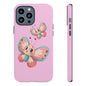Cute Butterfly Phone Case, Tough Phone Cover, Girly Phone Accessory, Unique Gift for Her, Kids Phone Case, Floral Design Case