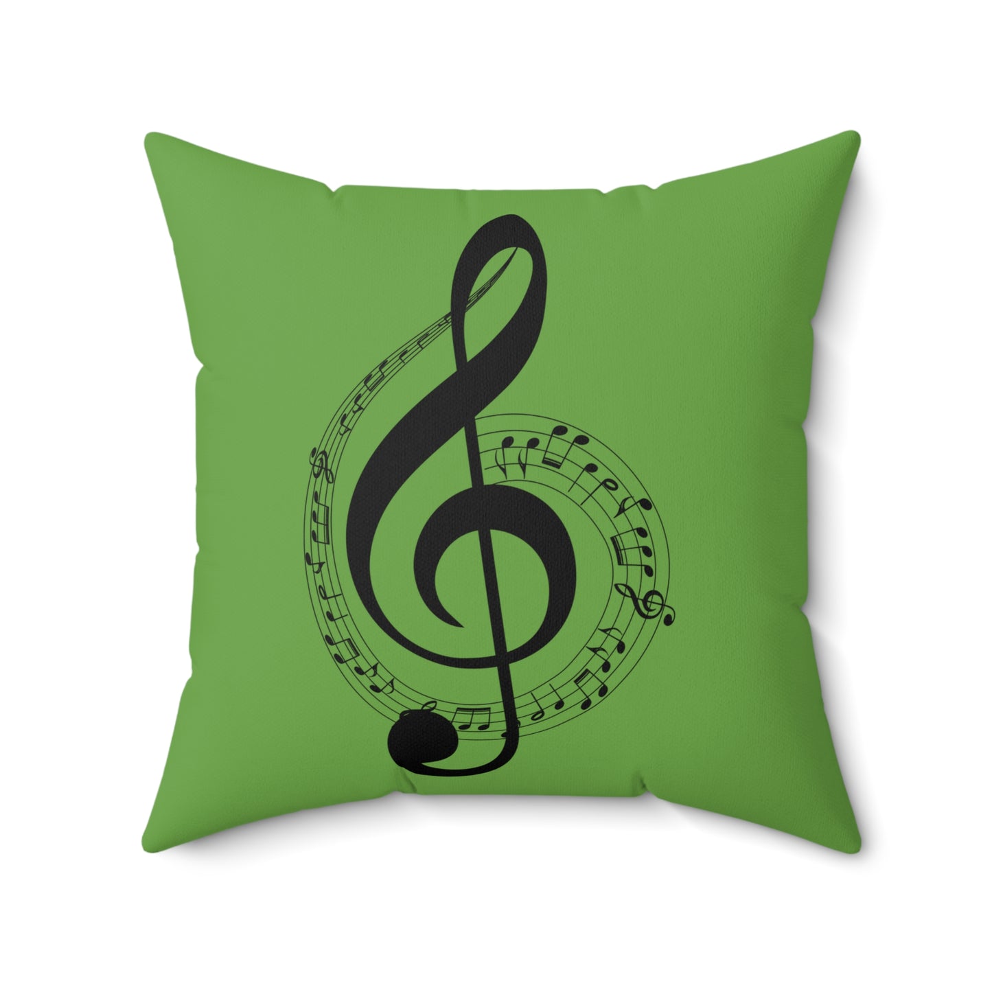 Musical Notes Decorative Pillow, Ideal Gift for Musicians, Green Music Theme Cushion for Home Decor, Bedroom, Living Room