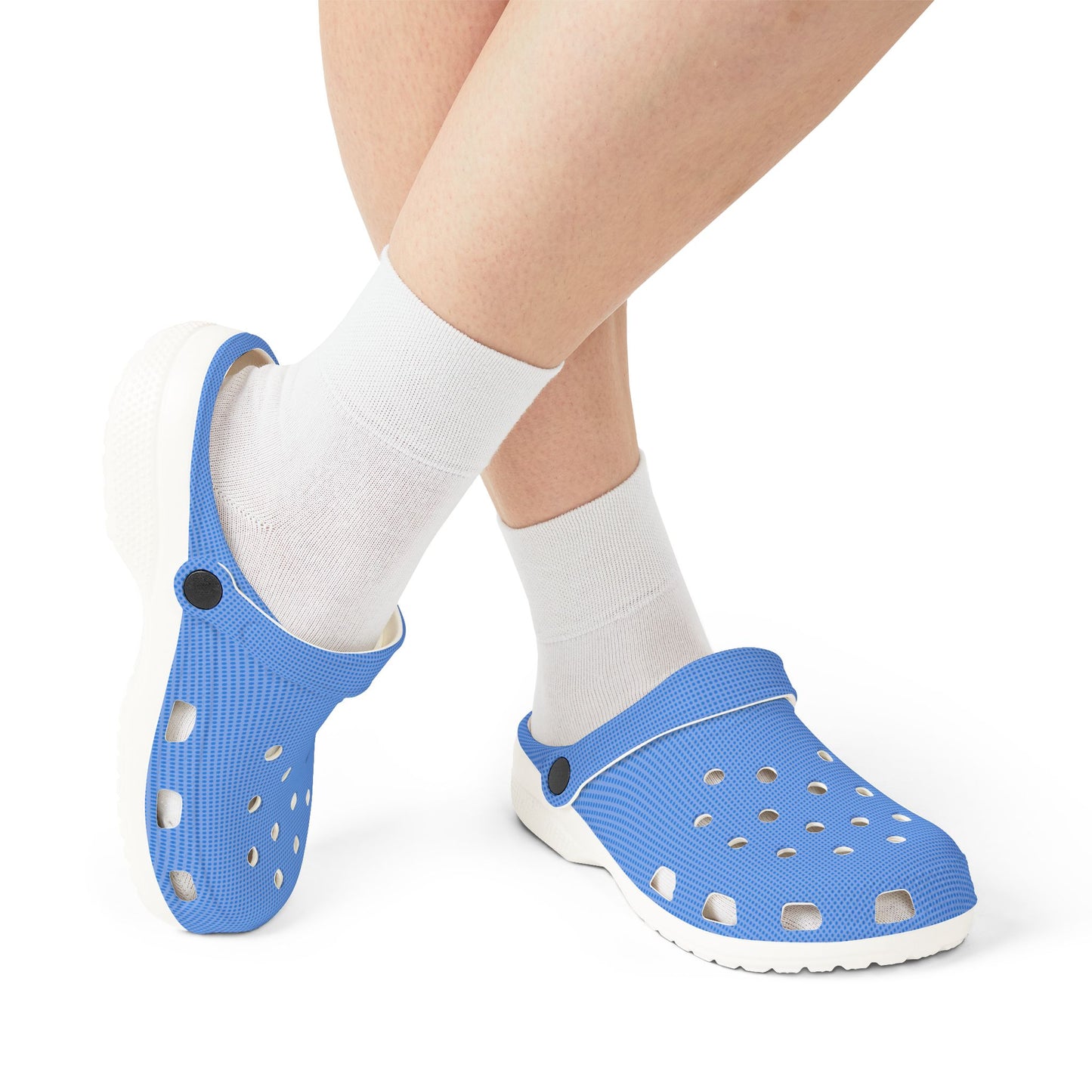 Blue & White EVA Foam Clogs — Lightweight Waterproof Garden & Beach Shoes