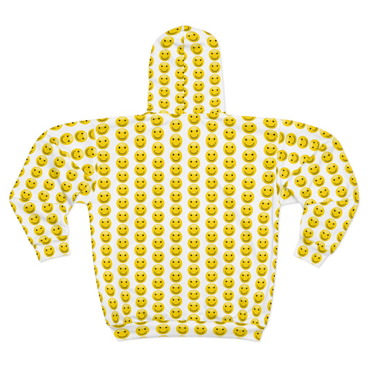 Smiley Face Zip Hoodie | Unisex Hoodie, Casual Wear, Trendy Sweatshirts, Gifts for Friends, Happy Vibes Clothing