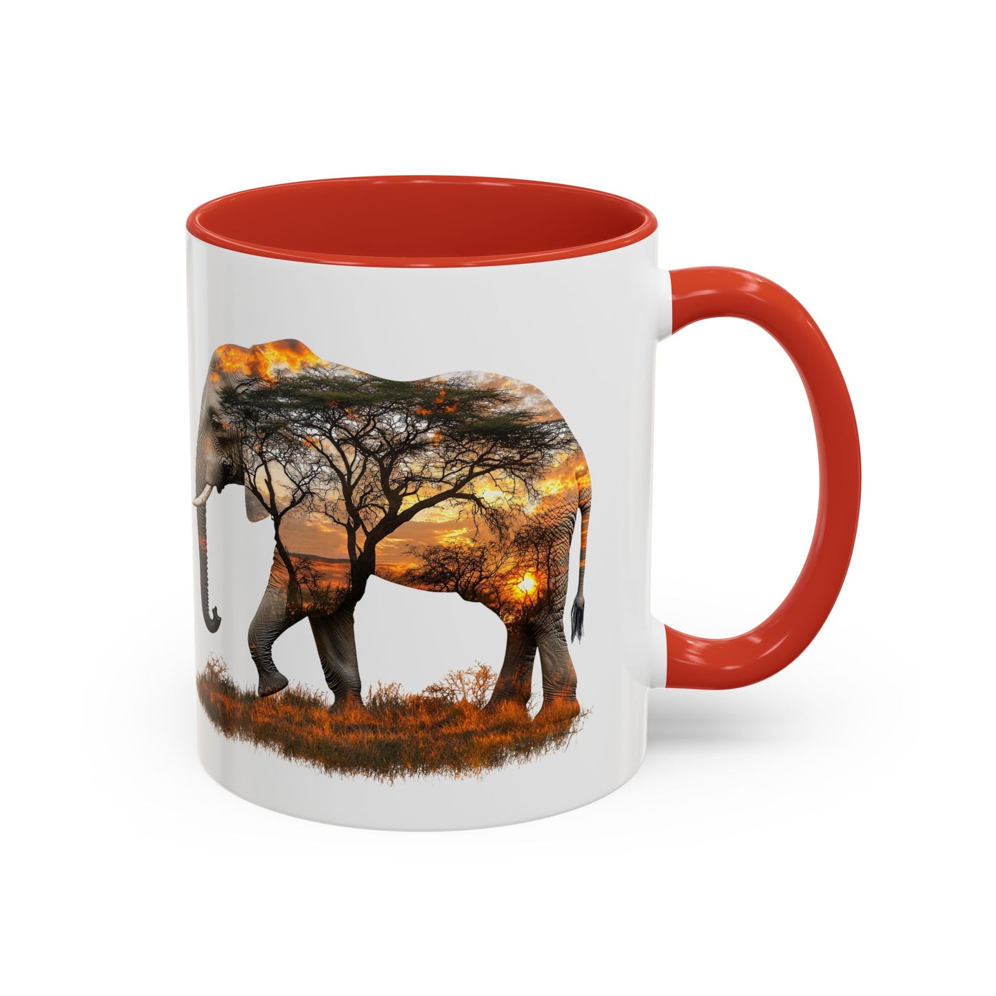 Elegant Elephant Accent Coffee Mug - Nature Lover Gift, Animal Lover Mug
