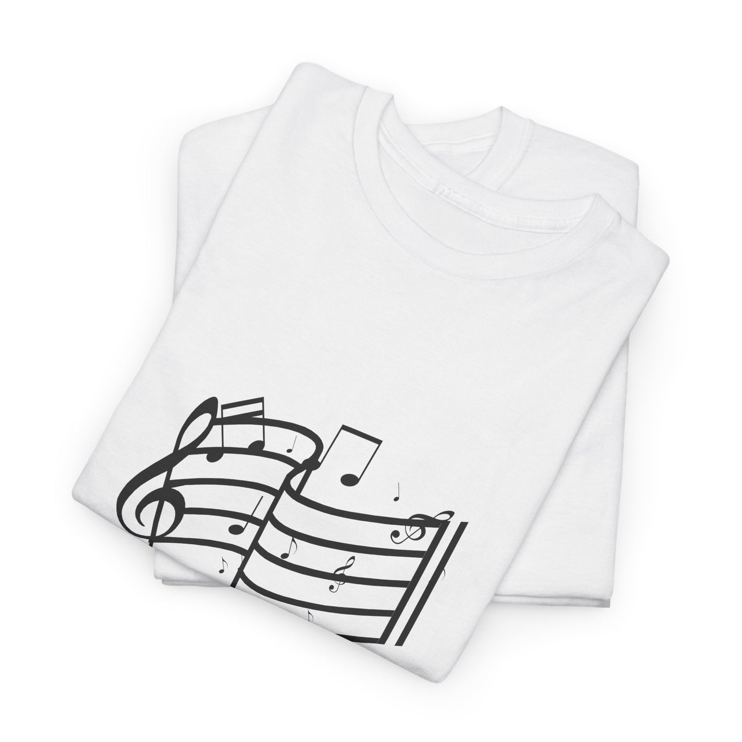 Music Notes T‑Shirt — Minimalist Sheet Music Tee for Musicians & Music Lovers