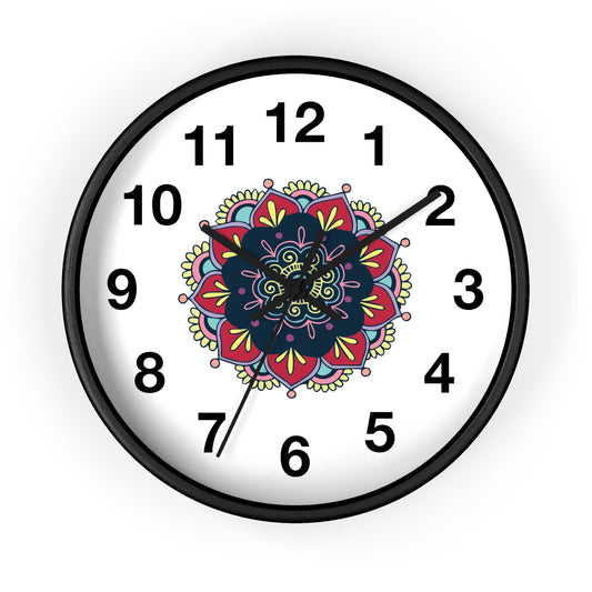 Bohemian Mandala Wall Clock, Colorful Home Decor, Gift for Her
