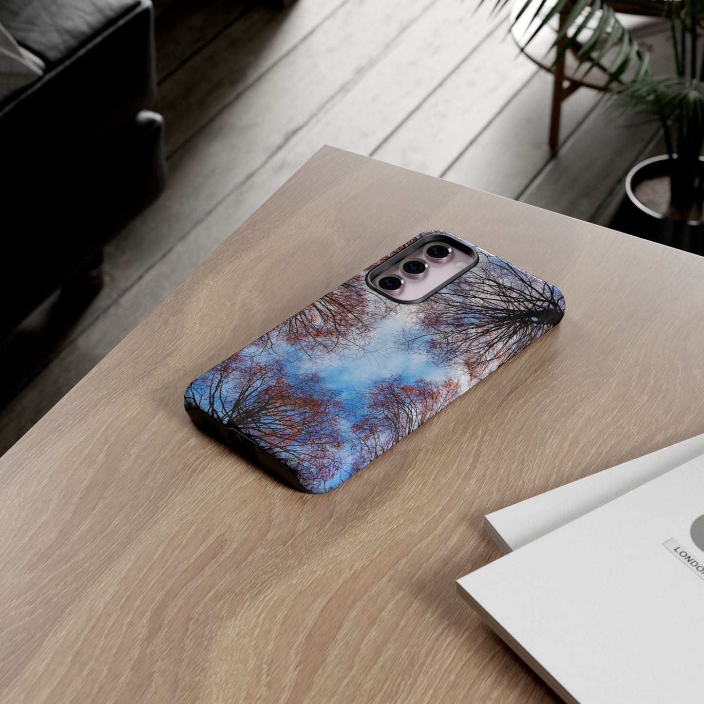 Skyward Trees Phone Case — Nature Forest Canopy Protective Tough Case