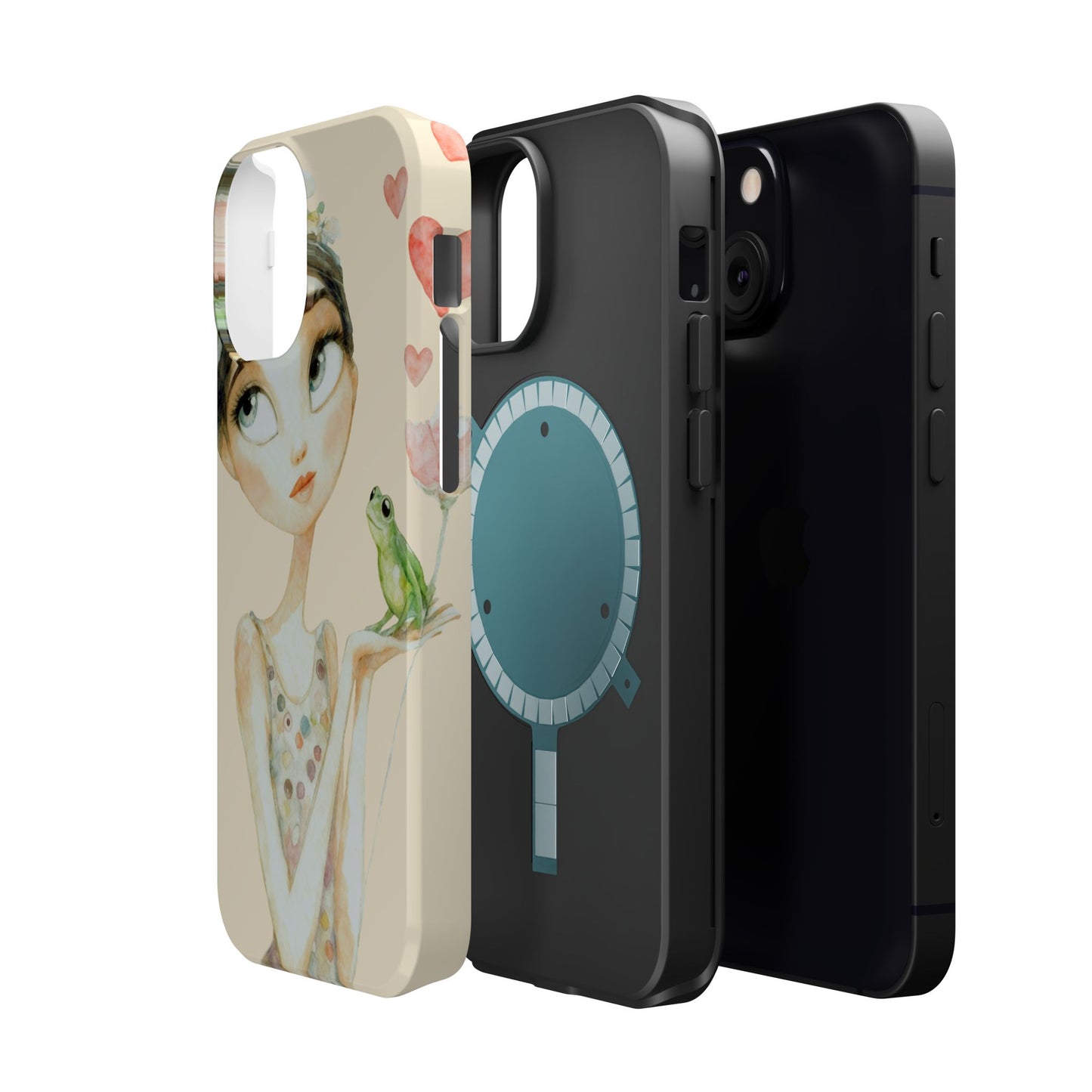 Whimsical Girl with Frog Magnetic Impact Phone Case