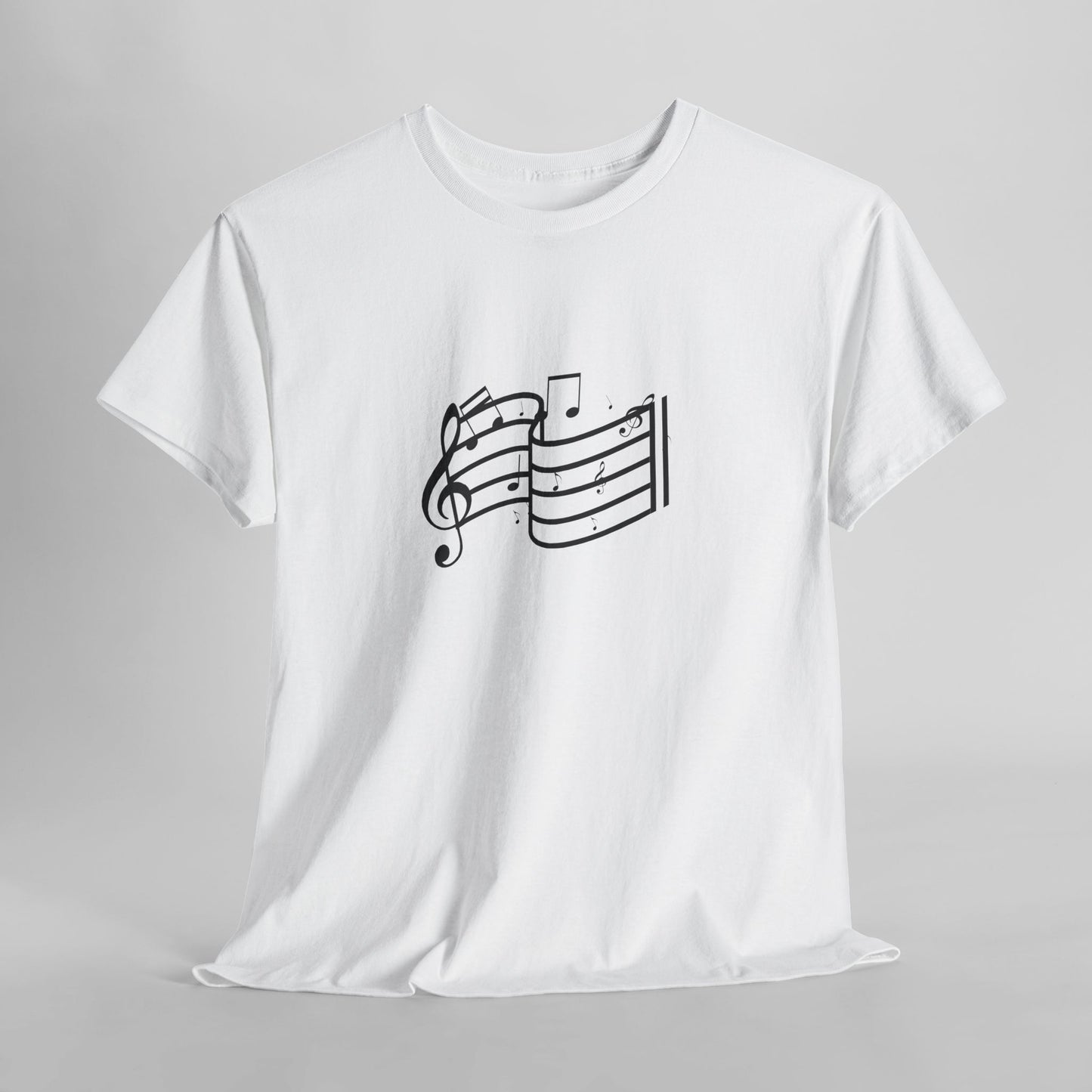 Music Notes T‑Shirt — Minimalist Sheet Music Tee for Musicians & Music Lovers