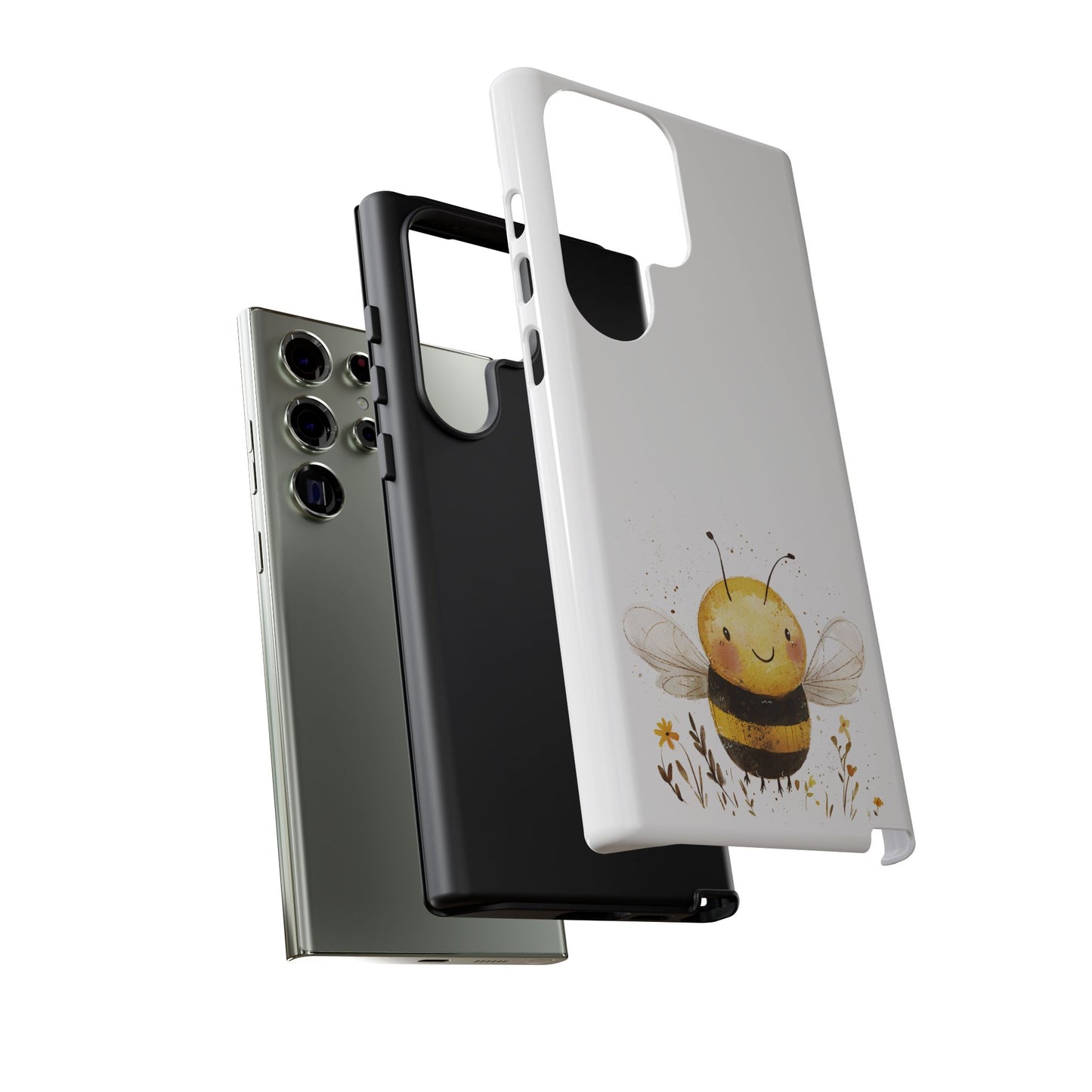 Bee Phone Case, Cute Bee Design, Tough Phone Cover, Gift for Nature Lovers, Floral Bee Mobile Case, Bee-themed Accessory
