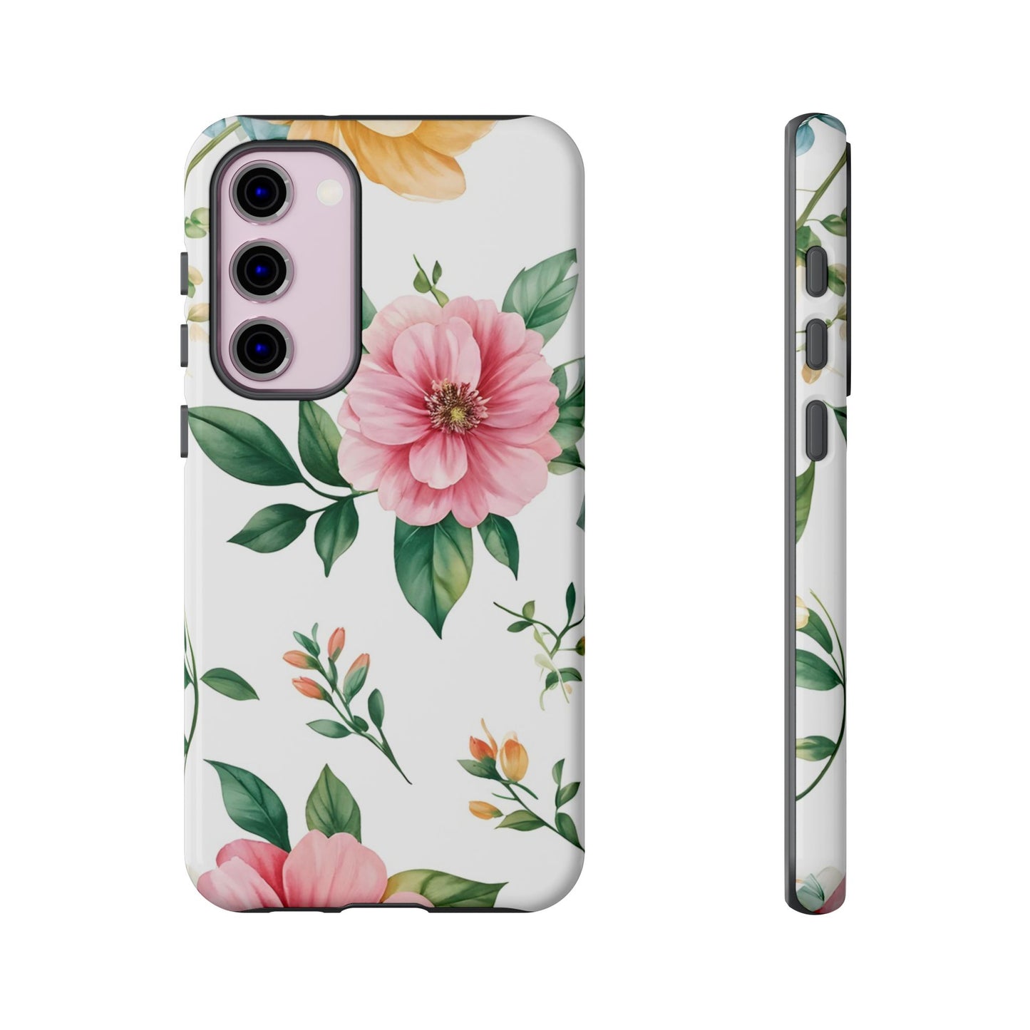 Floral Tough Phone Case — Pink Peony Protective Phone Cover