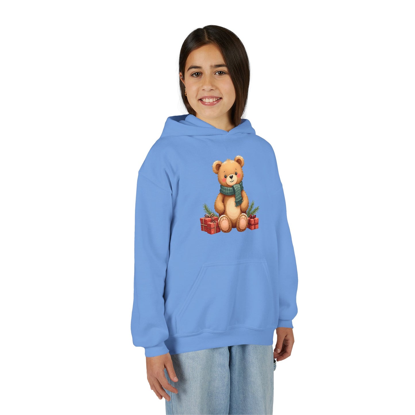 Kids Holiday Teddy Bear Hoodie – Cute Christmas Gift Sweatshirt