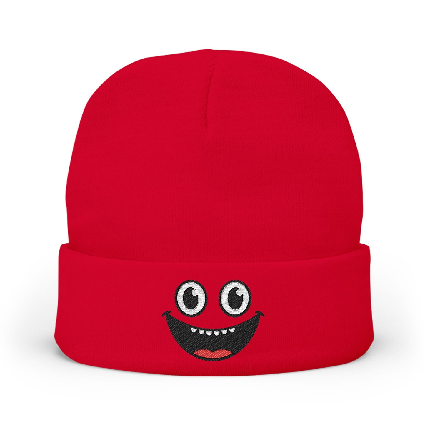 Smiley Face Knit Beanie - Cozy Winter Hat for Kids & Adults, Cute Gift for Birthdays, Holidays, Winter Fun