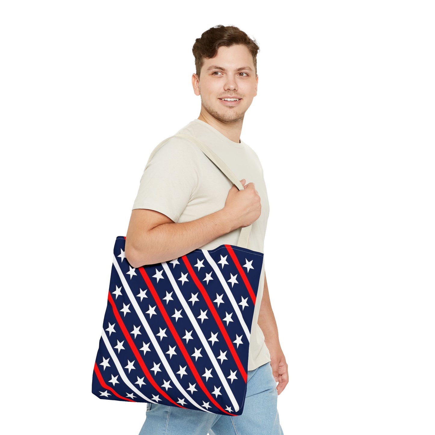 Patriotic Tote Bag, USA Flag Inspired