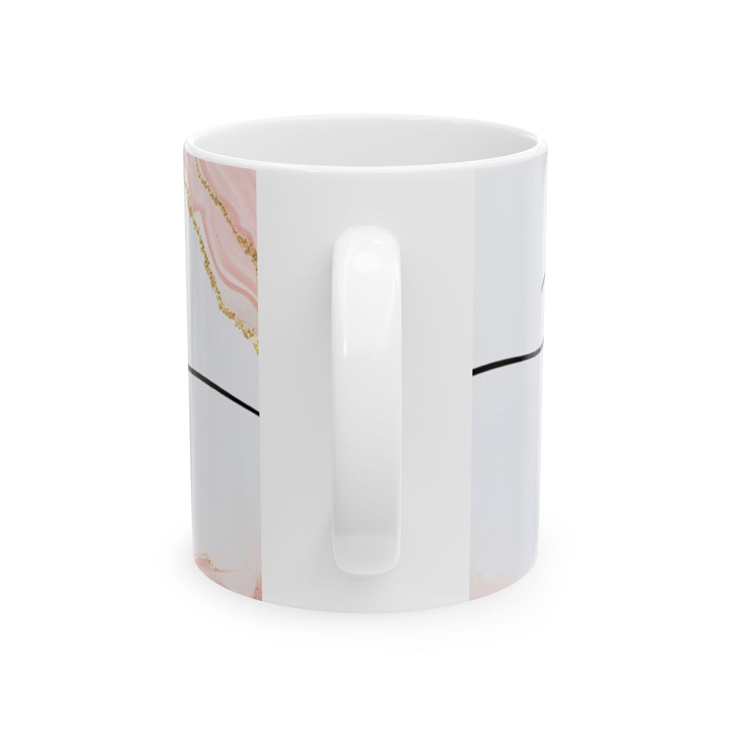 Thank You Ceramic Mug — Elegant Script & Pink Marble Accent (11oz, 15oz)