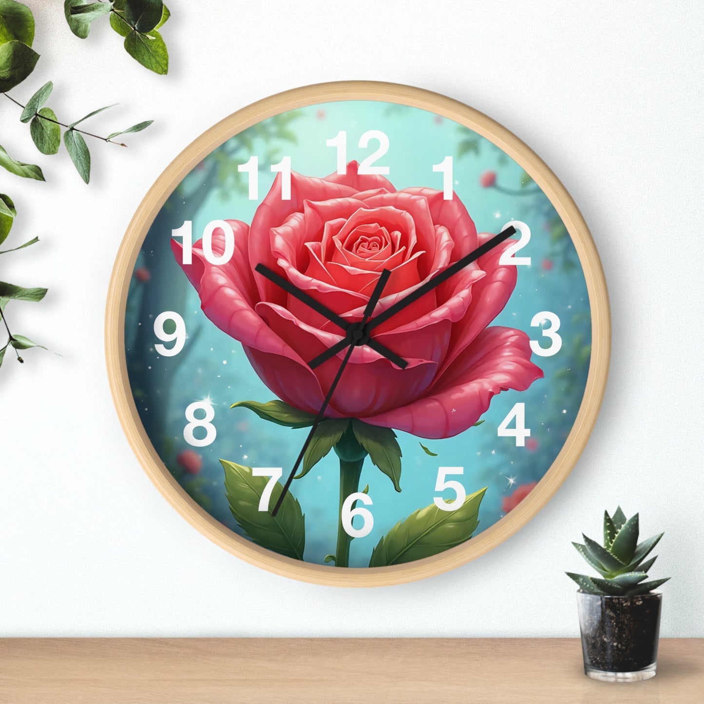 Floral Rose Wall Clock - Elegant Home Decor, Unique Gift for Garden Lovers, Timeless Decoration for Living Room, Birthday, Wedding, [...]