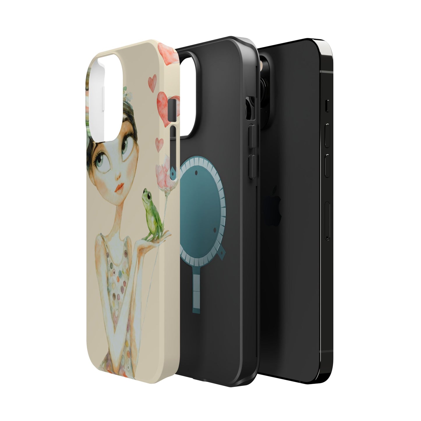 Whimsical Girl with Frog Magnetic Impact Phone Case