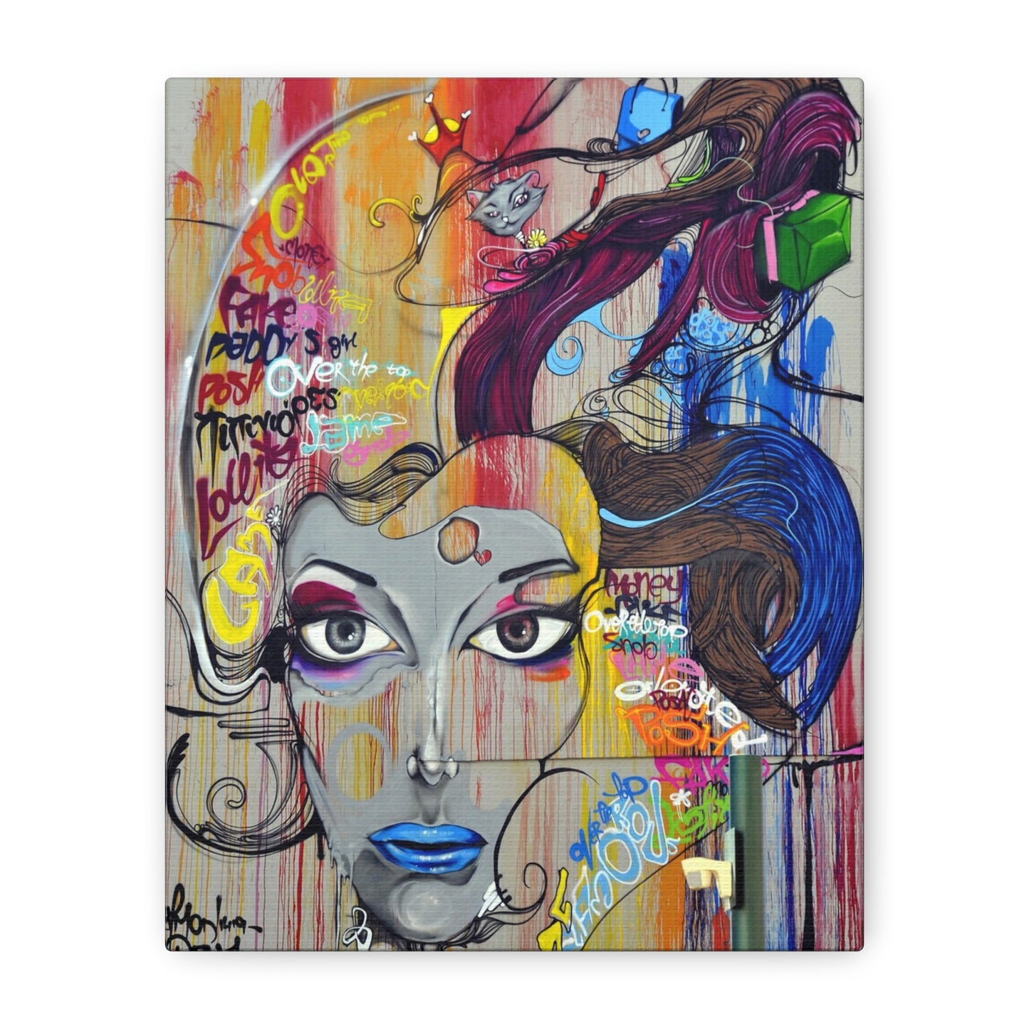 Colorful Graffiti Portrait Canvas
