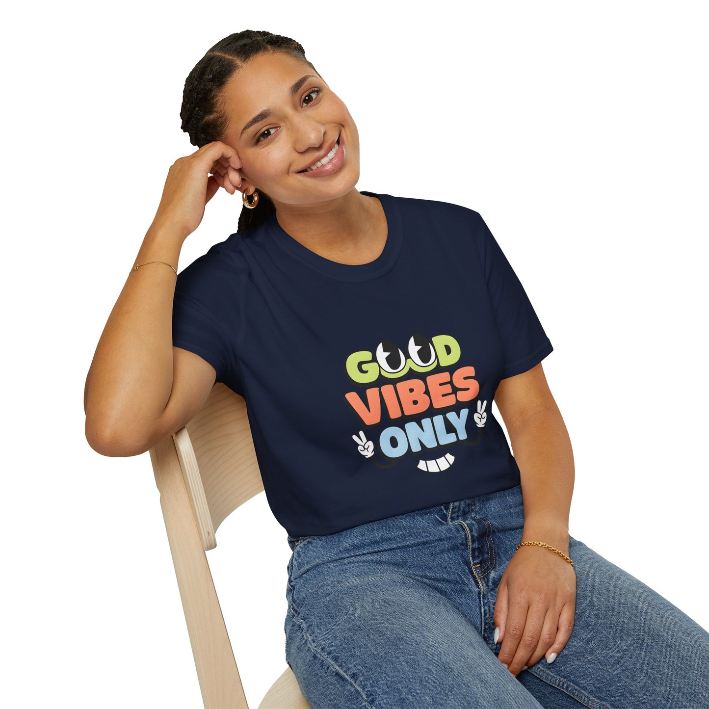 Good Vibes Only T-Shirt — Retro Smiley Graphic Tee