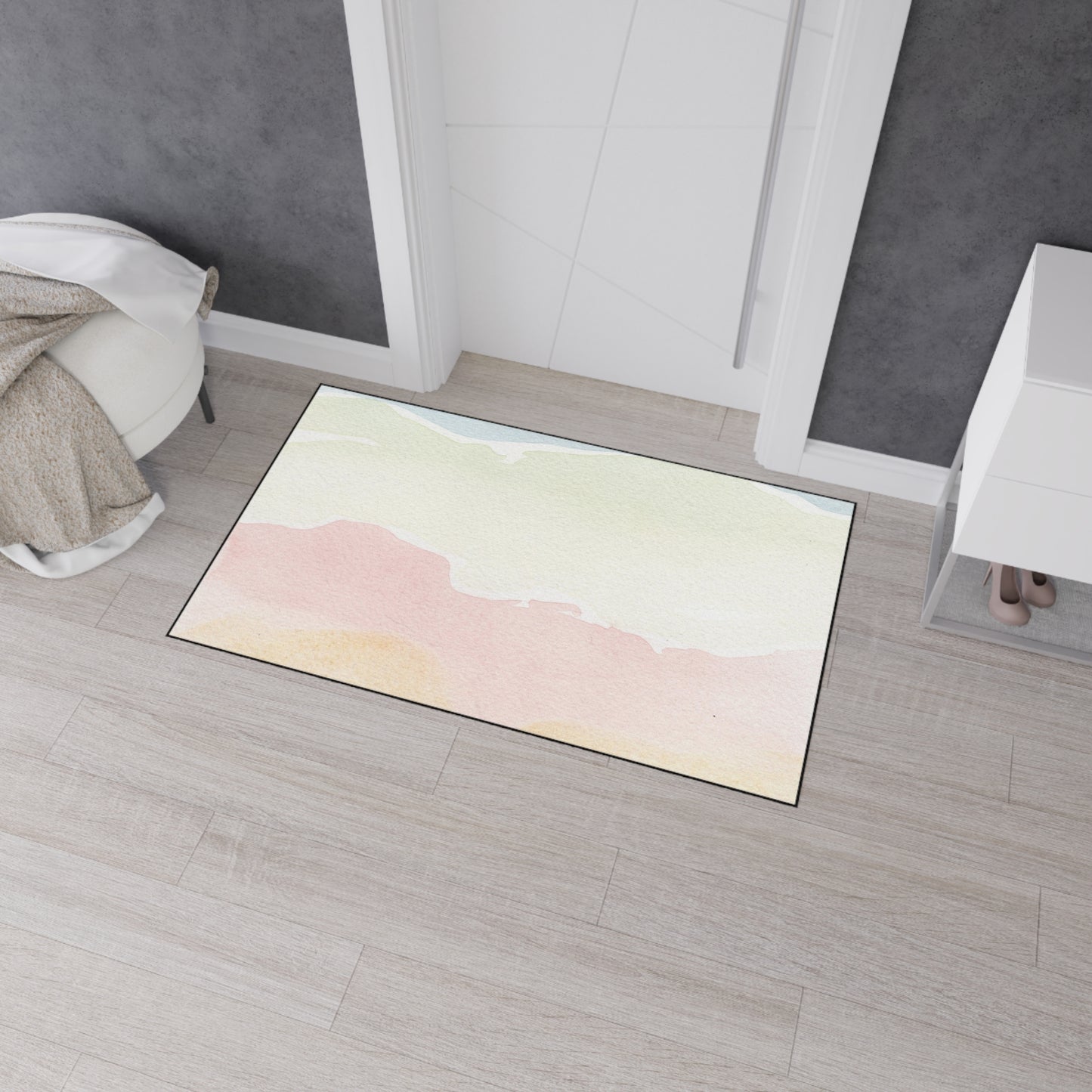 Pastel Watercolor Heavy Duty Floor Mat — Soft Ombre Entry Rug