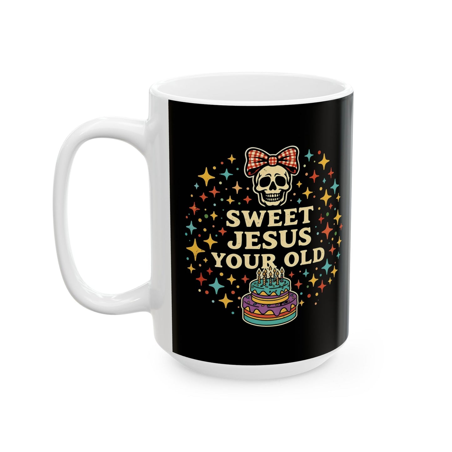In This House We Swear Jesus Loves You Mug — Colorful Faith Coffee Cup (11oz & 15oz)