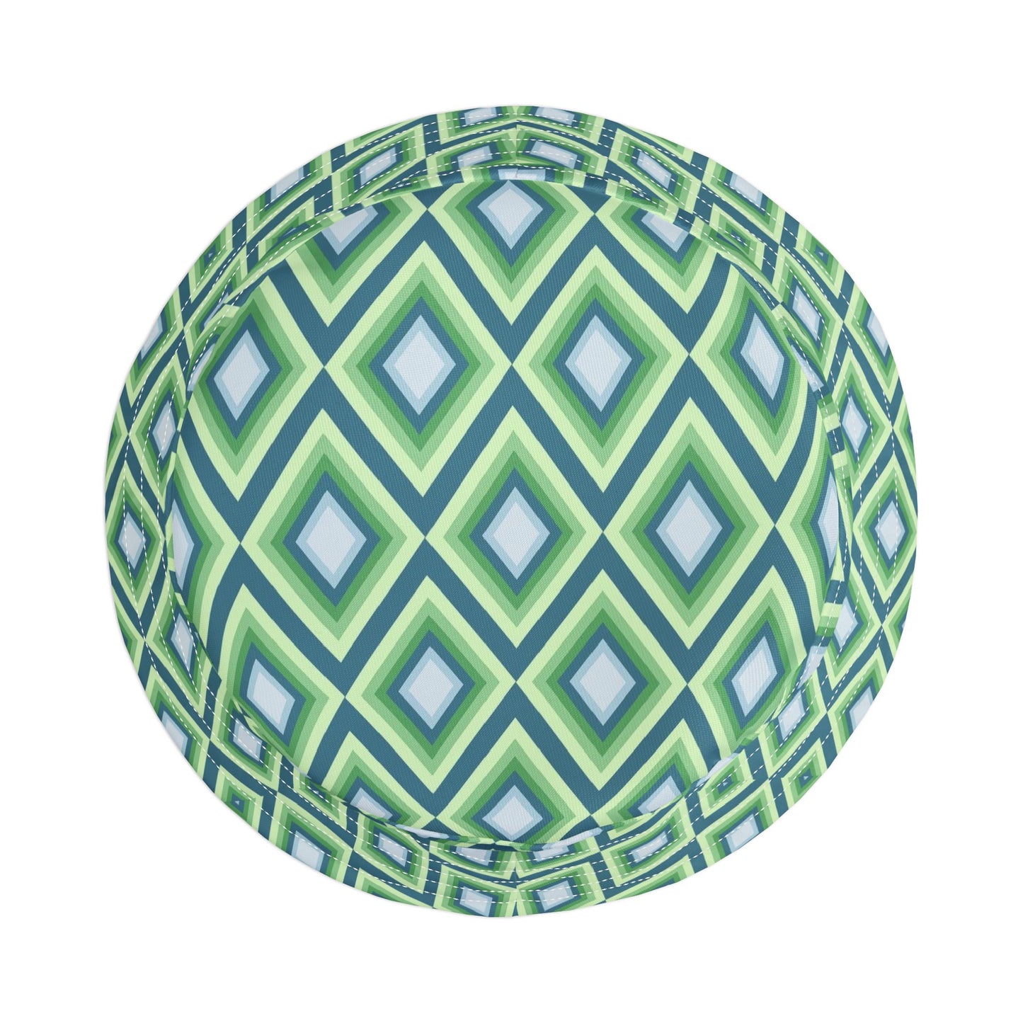 Green Geometric Diamond Pattern Bucket Hat