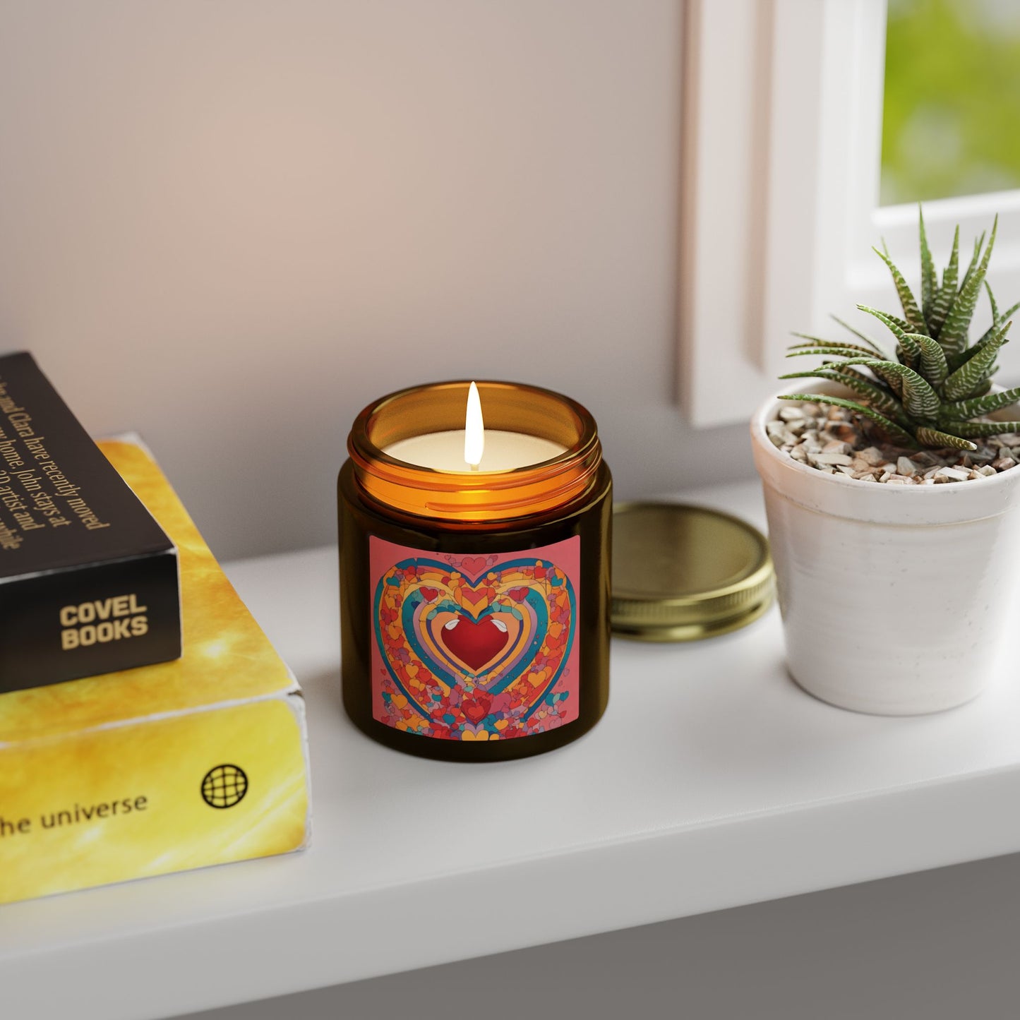 Heart Art Scented Candle – Coconut Apricot Wax (4oz & 9oz)