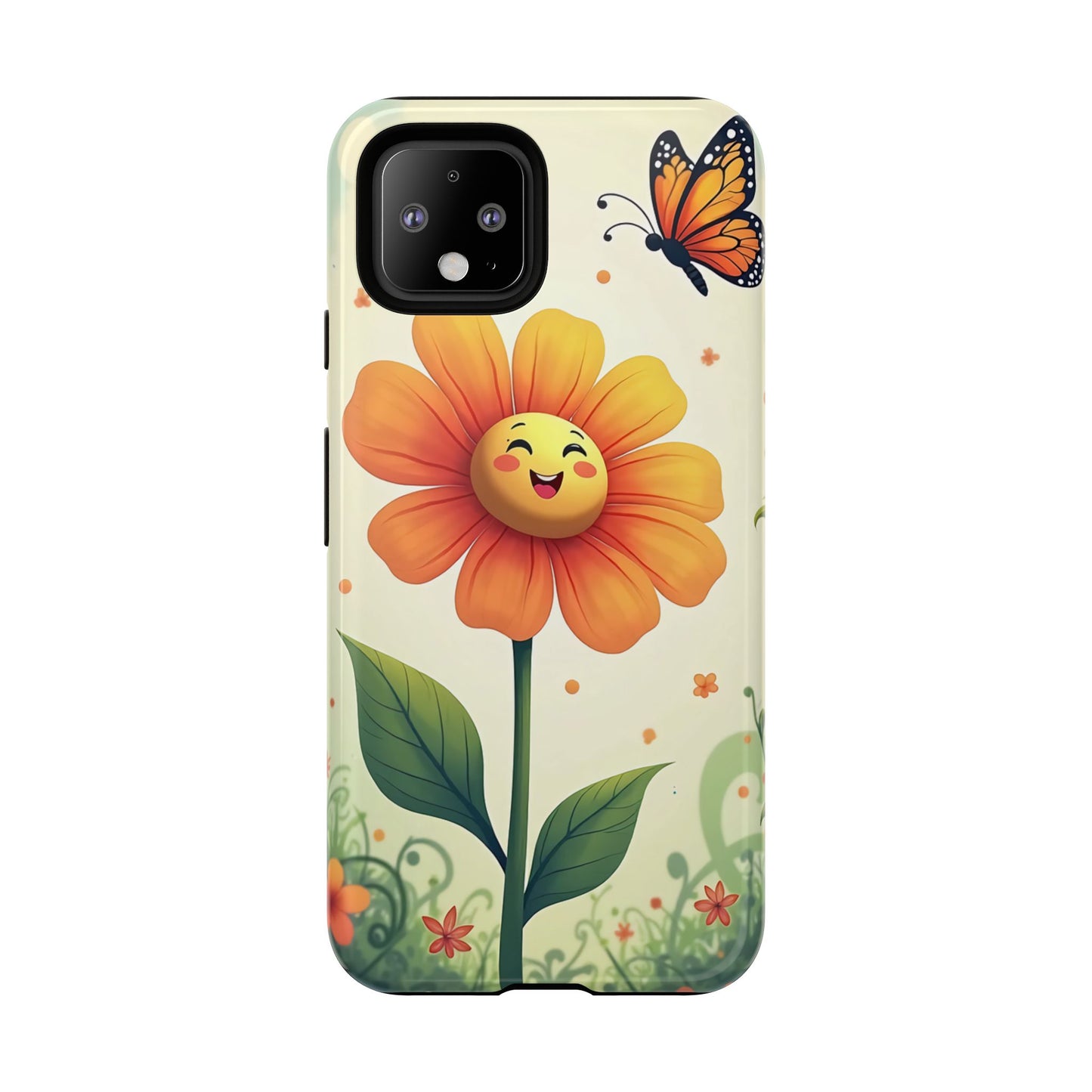 Floral Phone Case with Butterfly Design, Cute Flower Phone Cover for Nature Lovers, Eco-Friendly Gift, Spring Vibes, Birthday Present