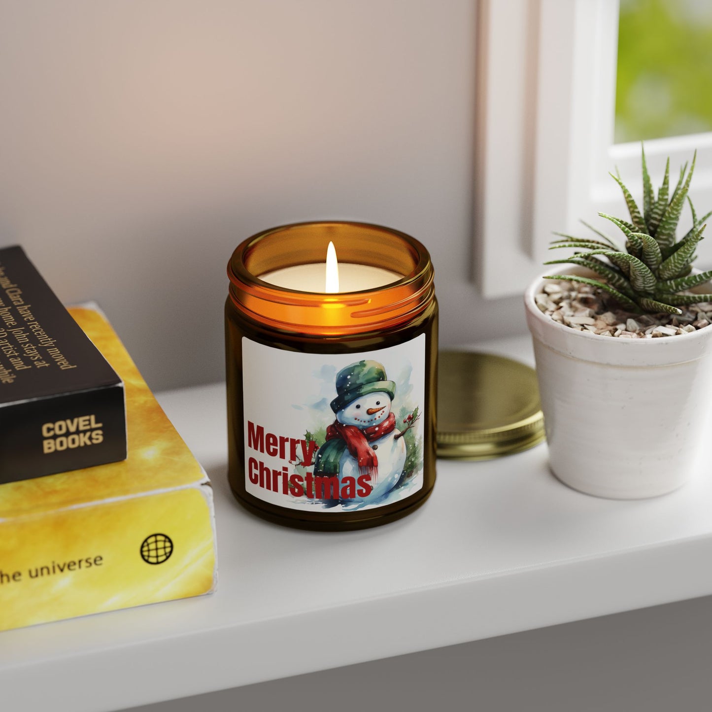 Christmas Snowman Scented Candle — Coconut Apricot Wax (4oz & 9oz)
