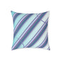 Abstract Teal & Lavender Striped Throw Pillow