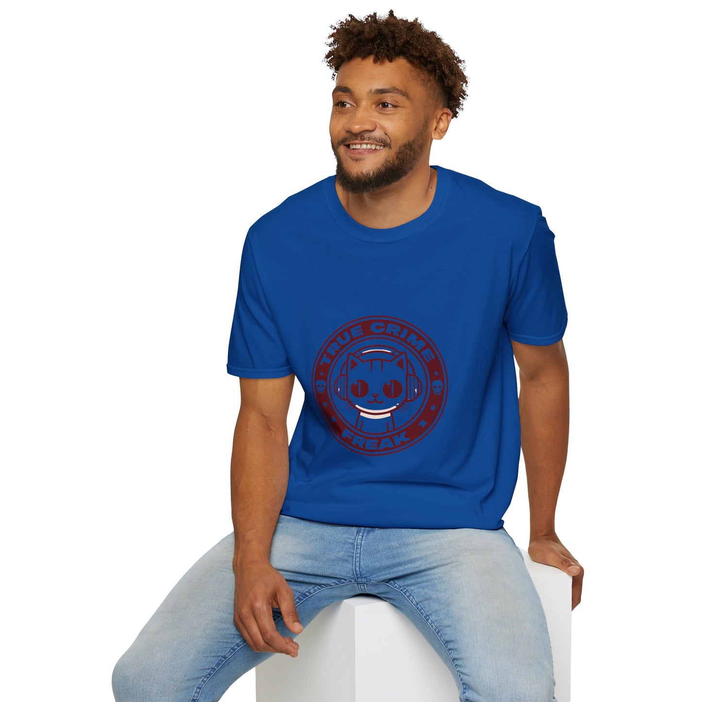 True Crime Freak Cat T-Shirt – Cute Kitty Badge Tee for True Crime Fans