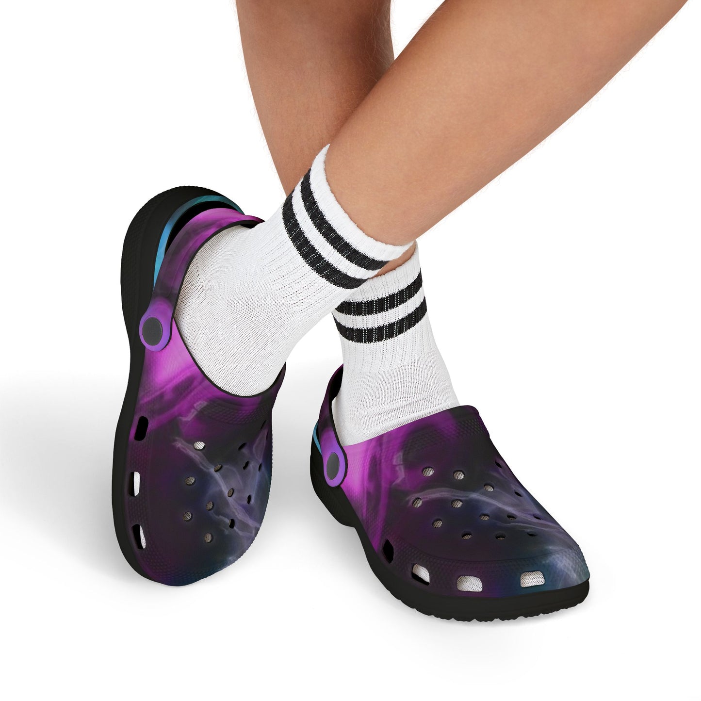 Kids Galaxy Foam Clogs — Purple Nebula EVA Slip-On Sandals