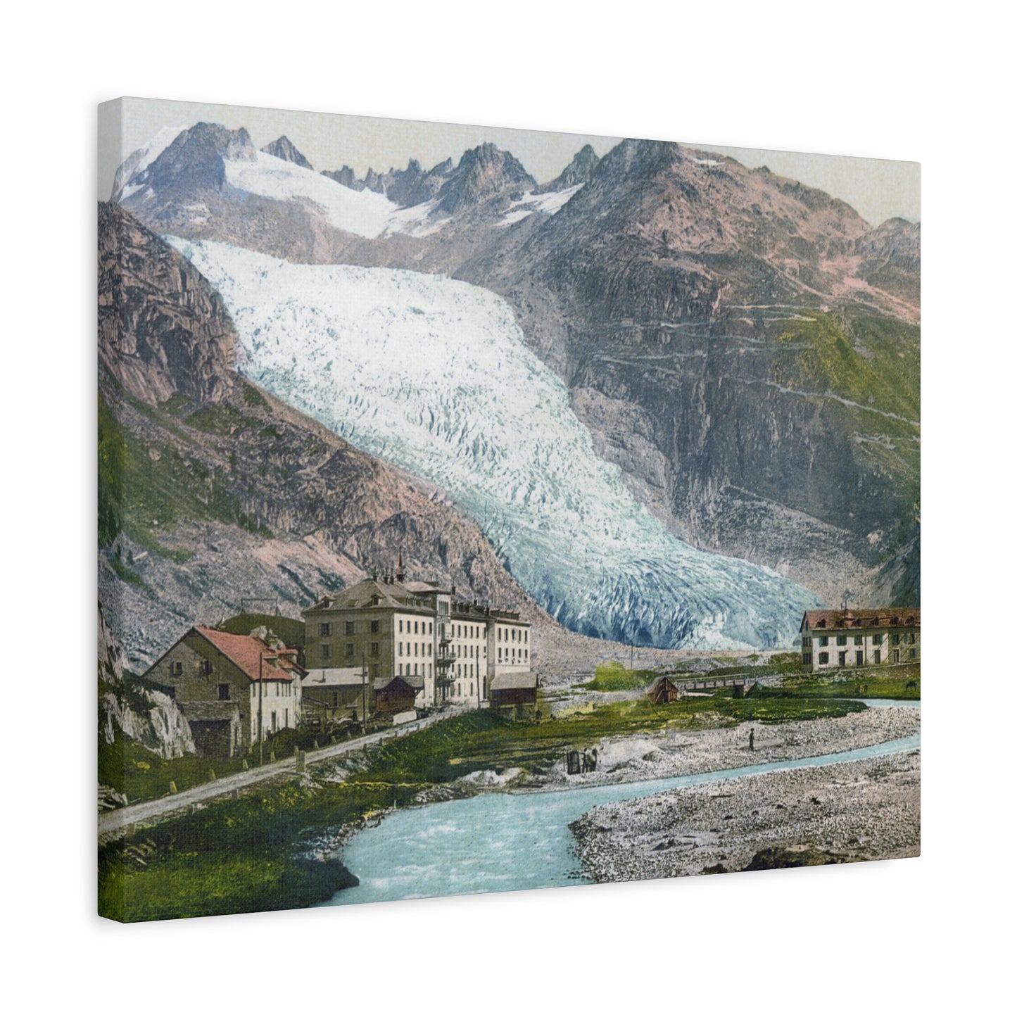 Glacier Village Matte Canvas Print