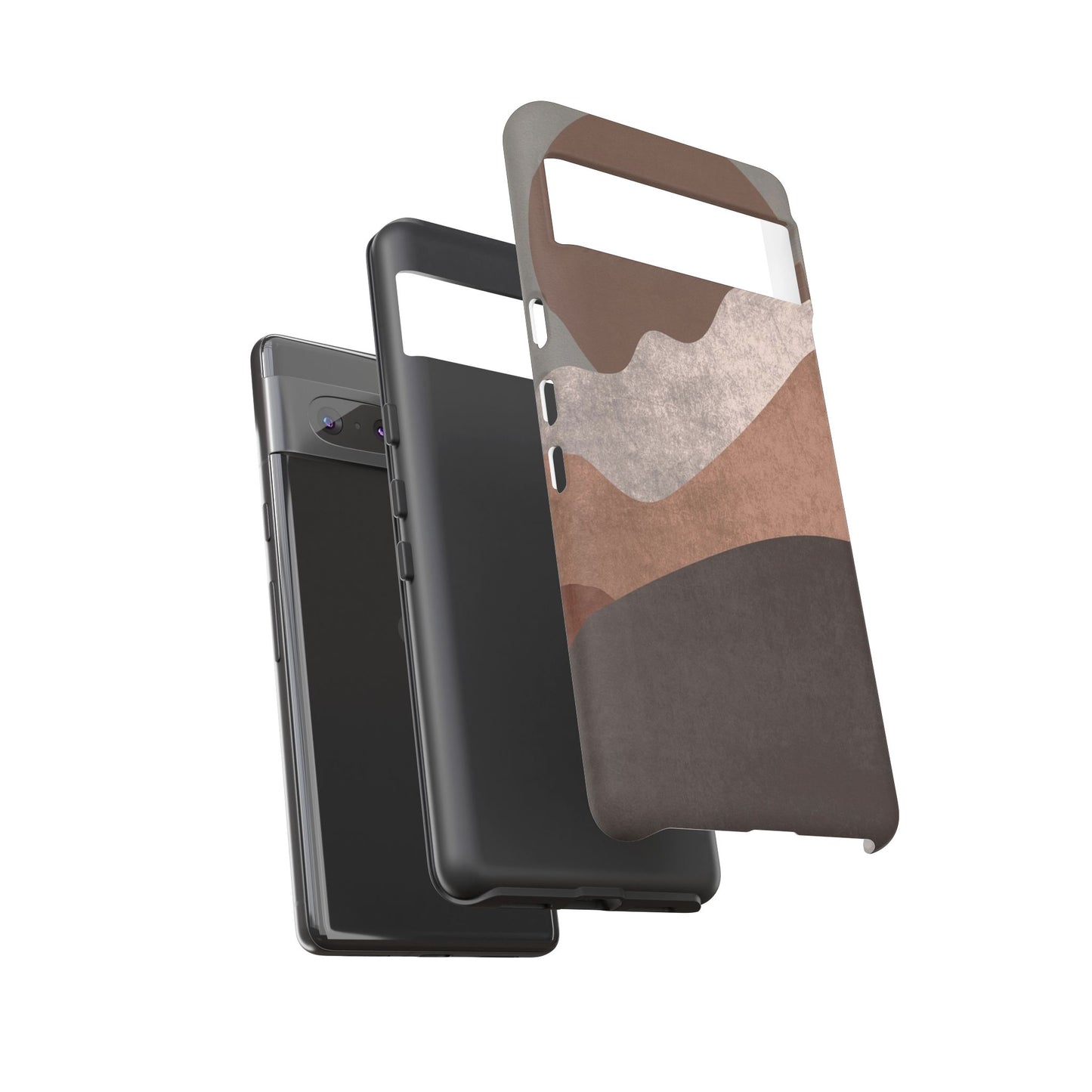 Abstract Earthtone Phone Case — Brown Layered Rugged Tough Case