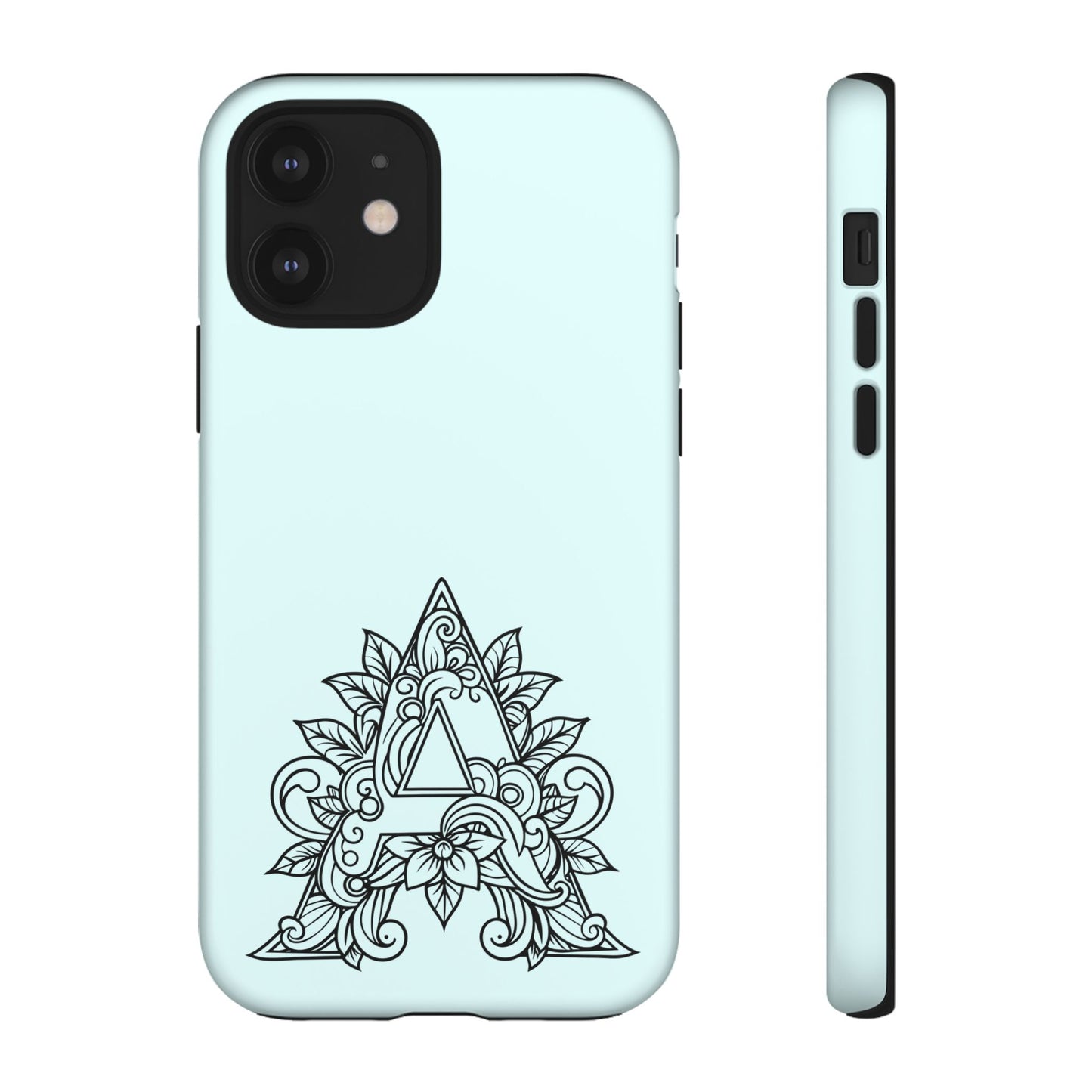 Personalized Tough Phone Case, Floral Monogram Cell Phone Cover, Custom Protective Case, Unique Gift, Birthday, Graduation