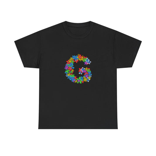 Floral Initial Unisex Tee - Personalized Gift, Casual Summer Wear, Birthday Present, Eco-Friendly Tee, Customizable Clothing