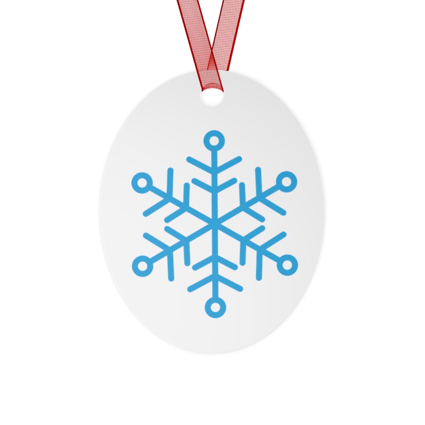 Snowflake Metal Ornament — Blue Snow Holiday Tree Decoration
