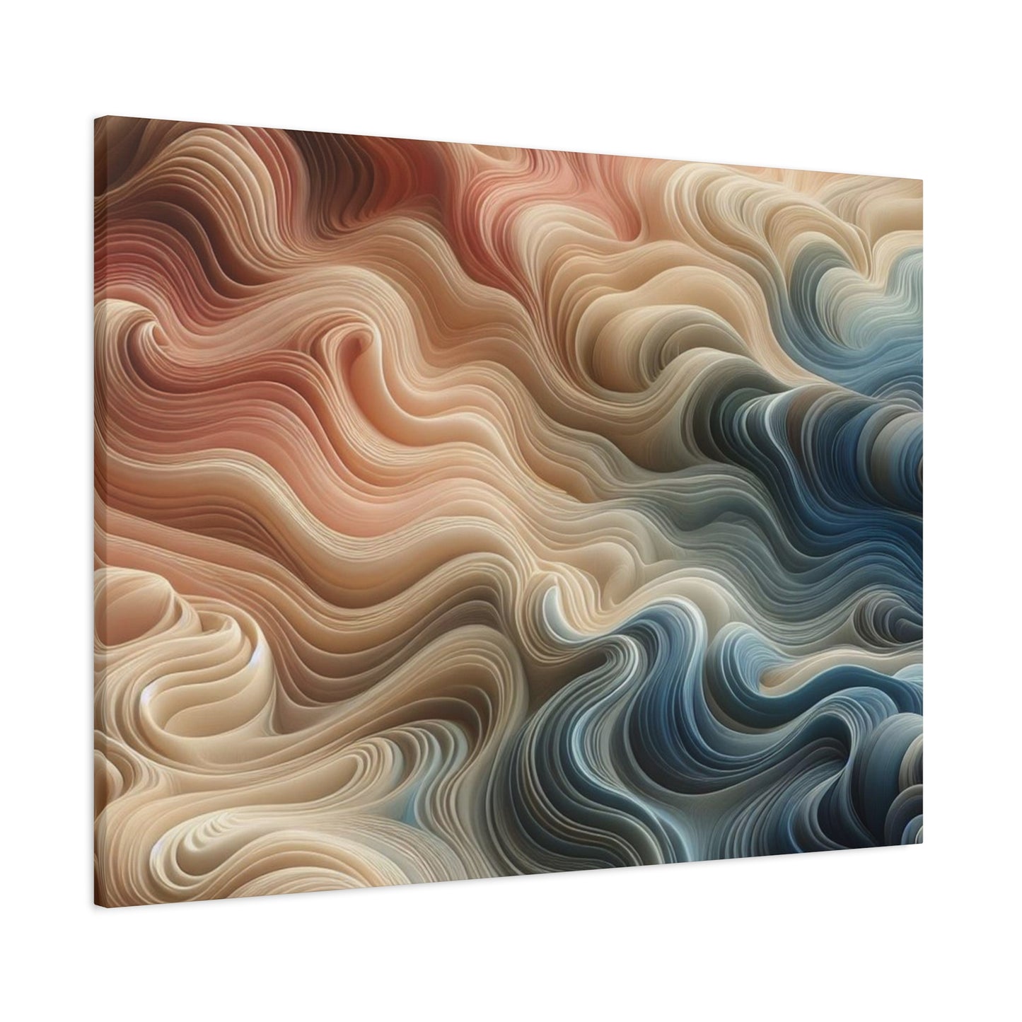 Abstract Swirl Matte Canvas Wall Art — Fluid Earth Tones, Stretched 1.25"