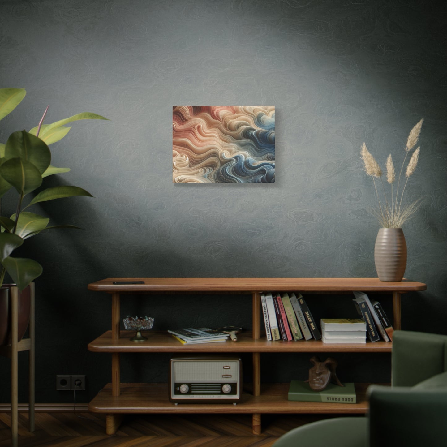 Abstract Swirl Matte Canvas Wall Art — Fluid Earth Tones, Stretched 1.25"