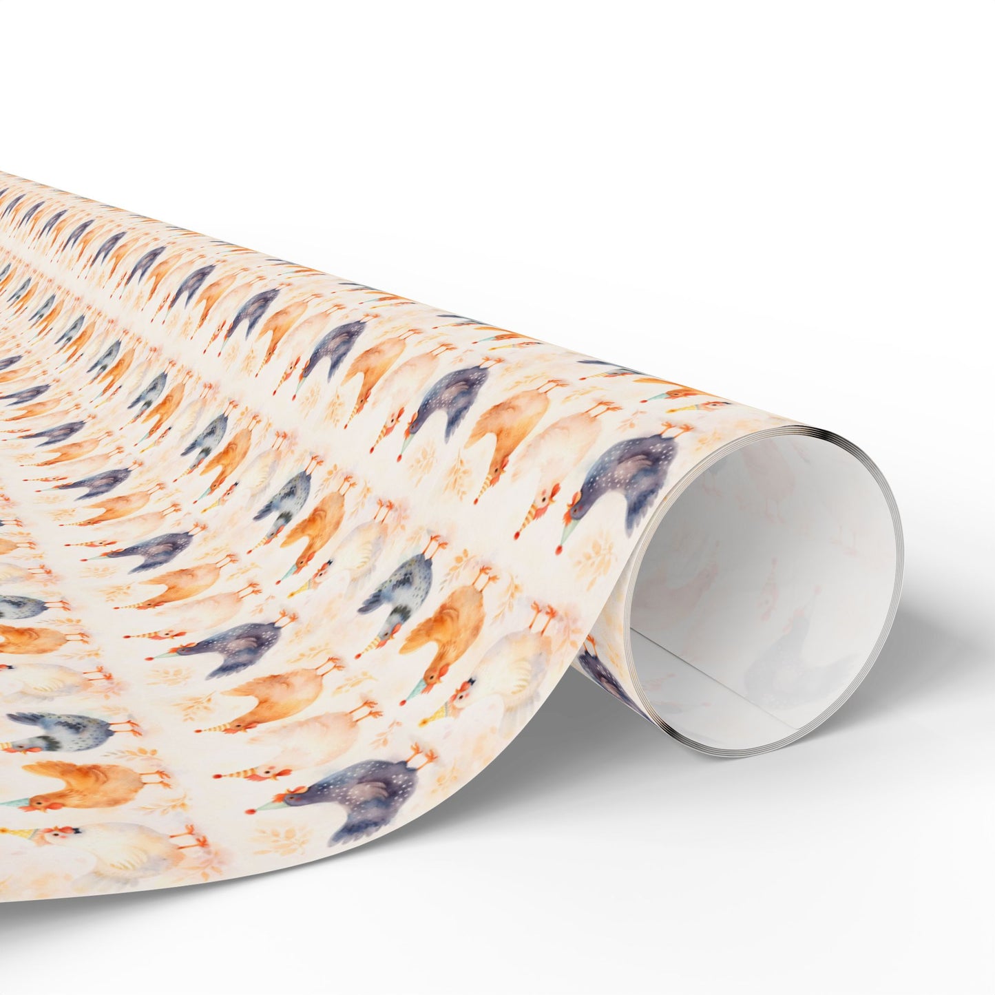 Chicken Watercolor Pattern Wrapping Paper Roll — Cute Pet Gift Wrap