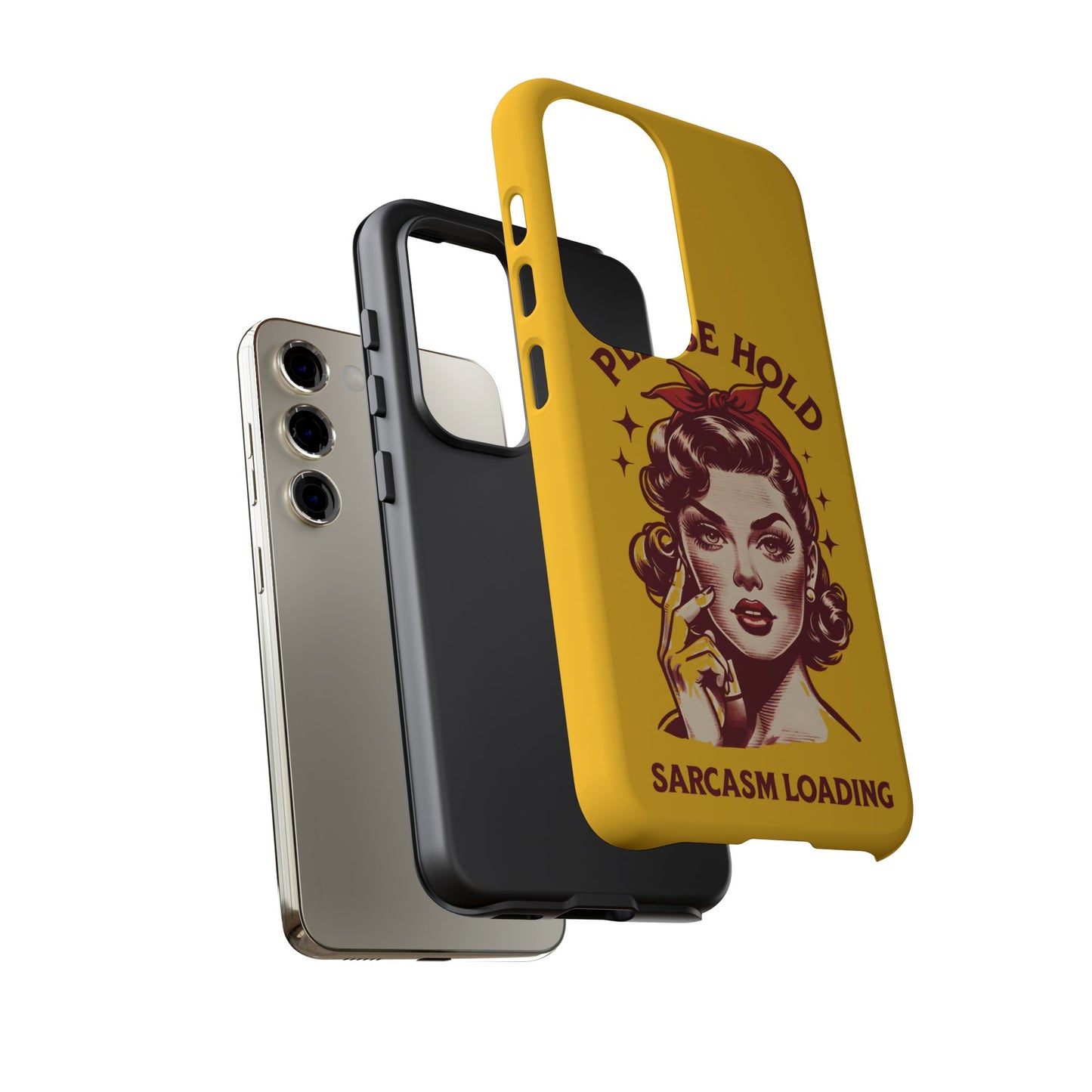 Phone Case - "Please Hold, Sarcasm Loading" Retro Pin-Up Tough Case